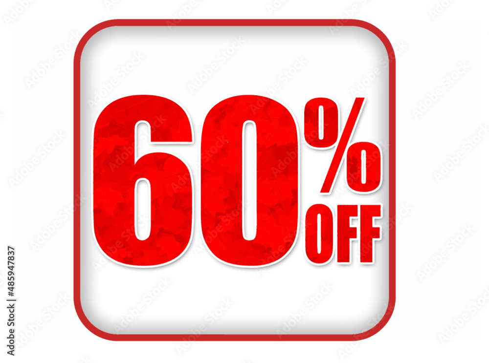 60%Off, image representing 60% off with the white background 60%Off, image representing 60% off with the white background