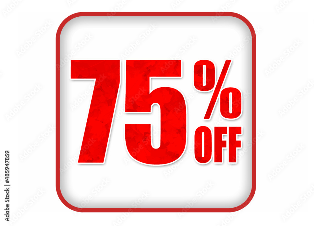 75%Off, image representing 75% off with the white background 75%Off, image representing 75% off with the white background
