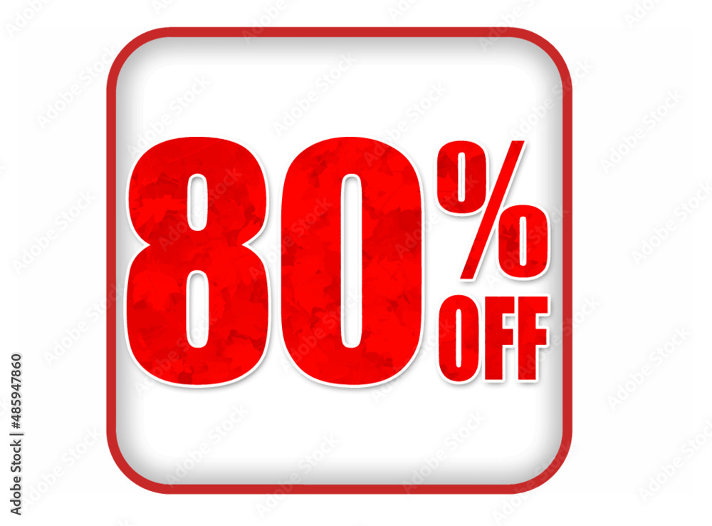 80%Off, image representing 80% off with the white background 80%Off, image representing 80% off with the white background