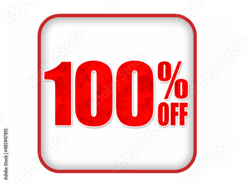 100%Off, image representing 100% off with the white background