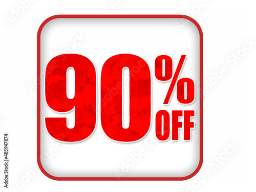 90%Off, image representing 90% off with the white background