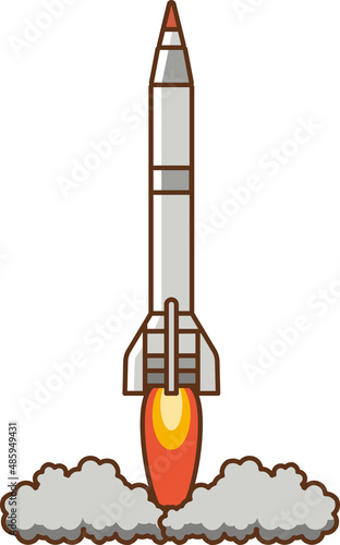 Illustration of a launched ballistic missile