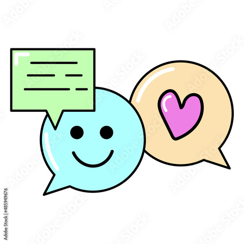 Cartoon banner. Social media. cartoon message in modern style on white background. Vector illustration. stock image. 