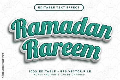 Editable text effect - ramadan kareem 3d style concept