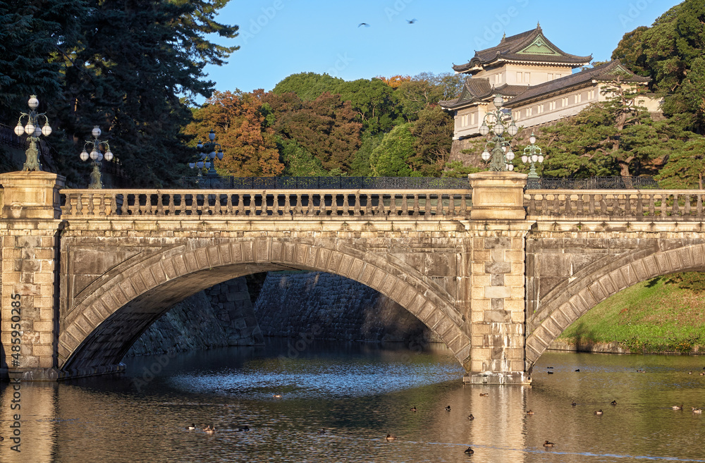 Stone bridge and Fushimi Turret at the Imperial Palace Main Gate
