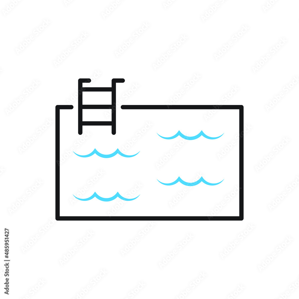 Swimming pool icon design isolated on white background Swimming pool icon design isolated on white background