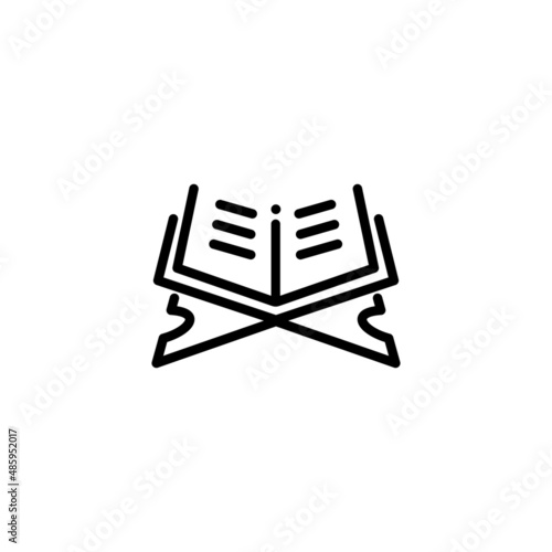 Al quran outline icon vector illustration