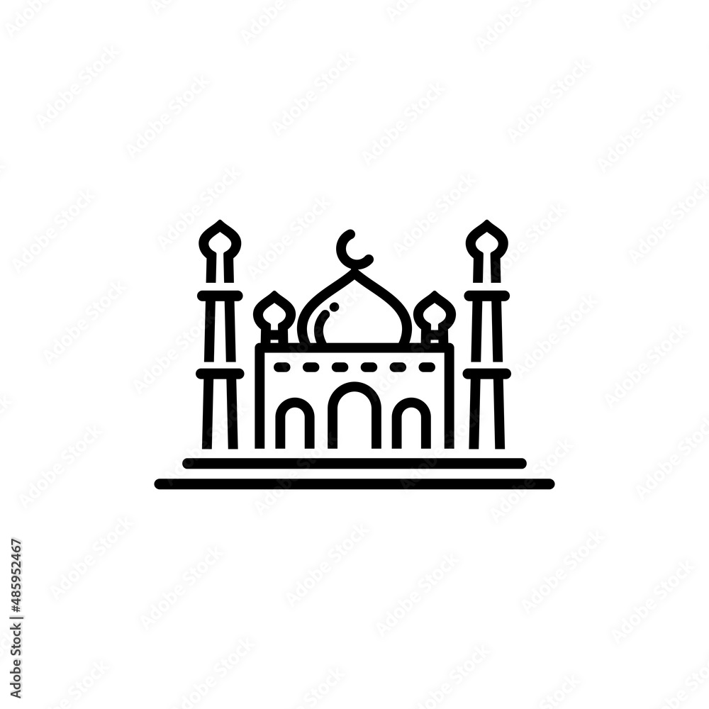 Mosque outline icon vector illustration