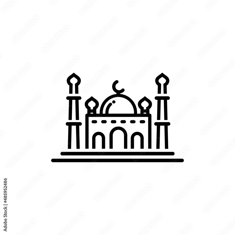 Mosque outline icon vector illustration