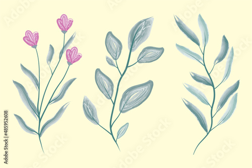 watercolour flowers three icons