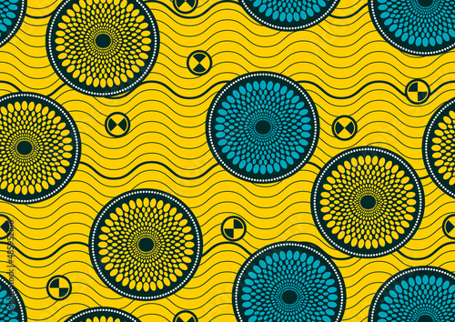 seamless pattern of african textile art, circle abstract image and background, fashion artwork for print, vector file eps10.