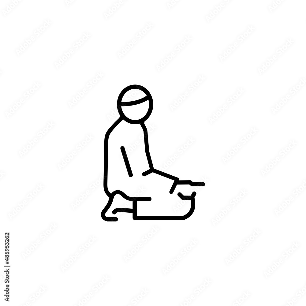 Salat outline icon vector illustration. Shalat icon vector. Islamic icon Salat outline icon vector illustration. Shalat icon vector. Islamic icon
