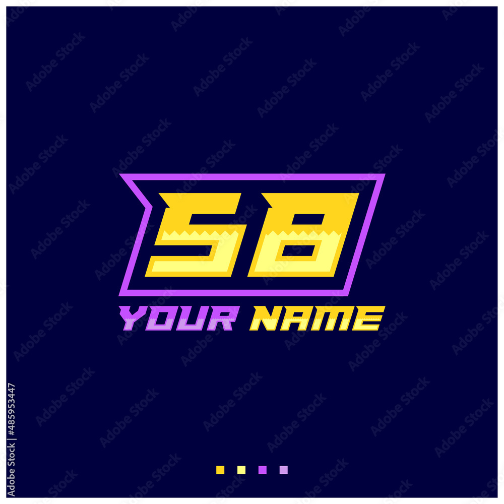 Number logo with fast speed lines. Vector sport style typeface, sports club.