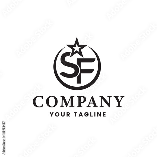 S F symbol design logo, star circle template, symbol, icon