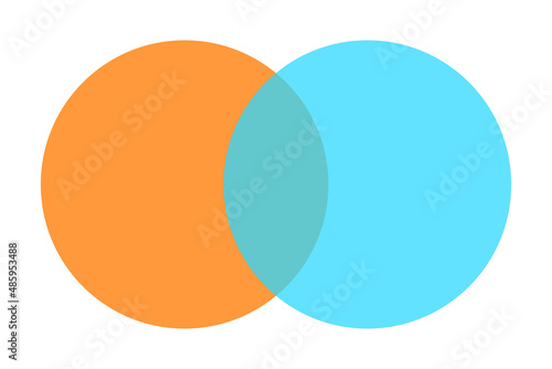 Intersecting circles. Colored icon. Merge concept. Business background. Vector illustration. Stock image. 