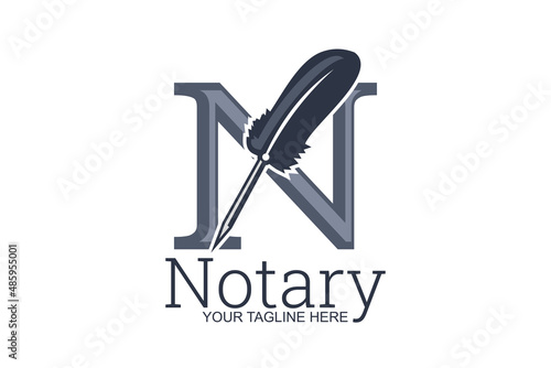 Notary public logo vector illustration. suitable for notary public firm and lawfirm logo.