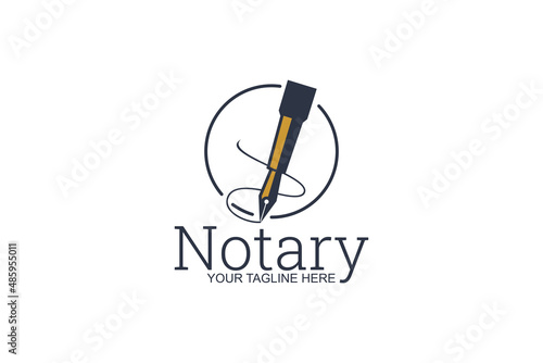 Notary public logo vector illustration. suitable for notary public firm and lawfirm logo.