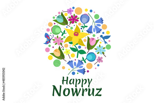 Happy Persian New Year (Nowruz) vector illustration. Suitable for greeting card, poster and banner. 
