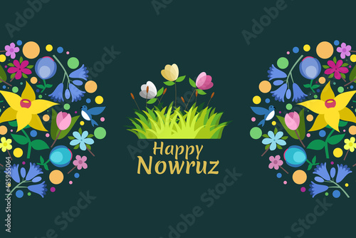 Happy Persian New Year (Nowruz) vector illustration. Suitable for greeting card, poster and banner. 