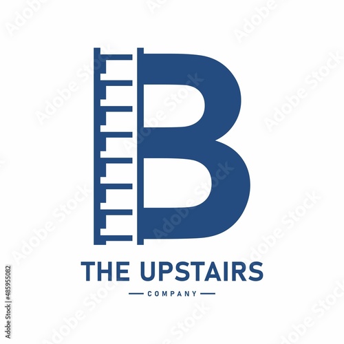 letter B with stair vector logo design. Suitable for business  corporate  building and architecture. Also  use for growth and step symbol