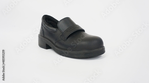 Classic black shoes for women, usually worn in classic filmmaking. This footwear is made of leather and the high sole is typical of women's shoes 