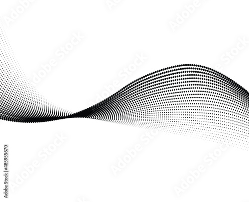 Halftone Background. Gradient Halftone dots wave abstract background. Data technology wave background. 