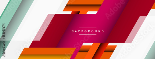 Vector background. Abstract overlapping color lines design with shadow effects. Illustration for wallpaper banner background or landing page