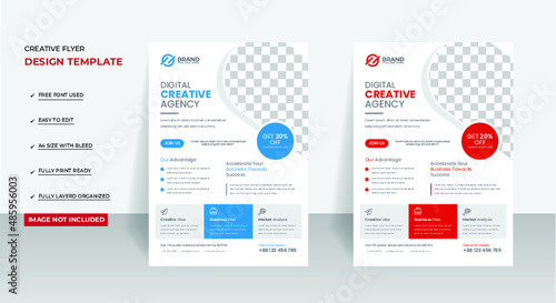 Digital business flyer design template easy to edit Premium Vector
