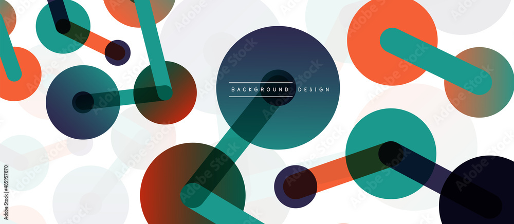 Abstract background. Round dots connected by lines. Trendy techno business template for wallpaper, banner, background or landing Abstract background. Round dots connected by lines. Trendy techno business template for wallpaper, banner, background or landing