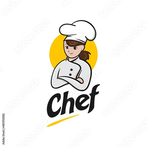 Chef cartoon logo design vector illustration