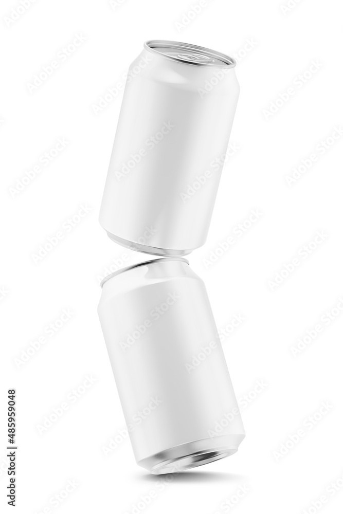 3d render. Aluminum cans for drinks isolated on white background. Mock up 3d render. Aluminum cans for drinks isolated on white background. Mock up