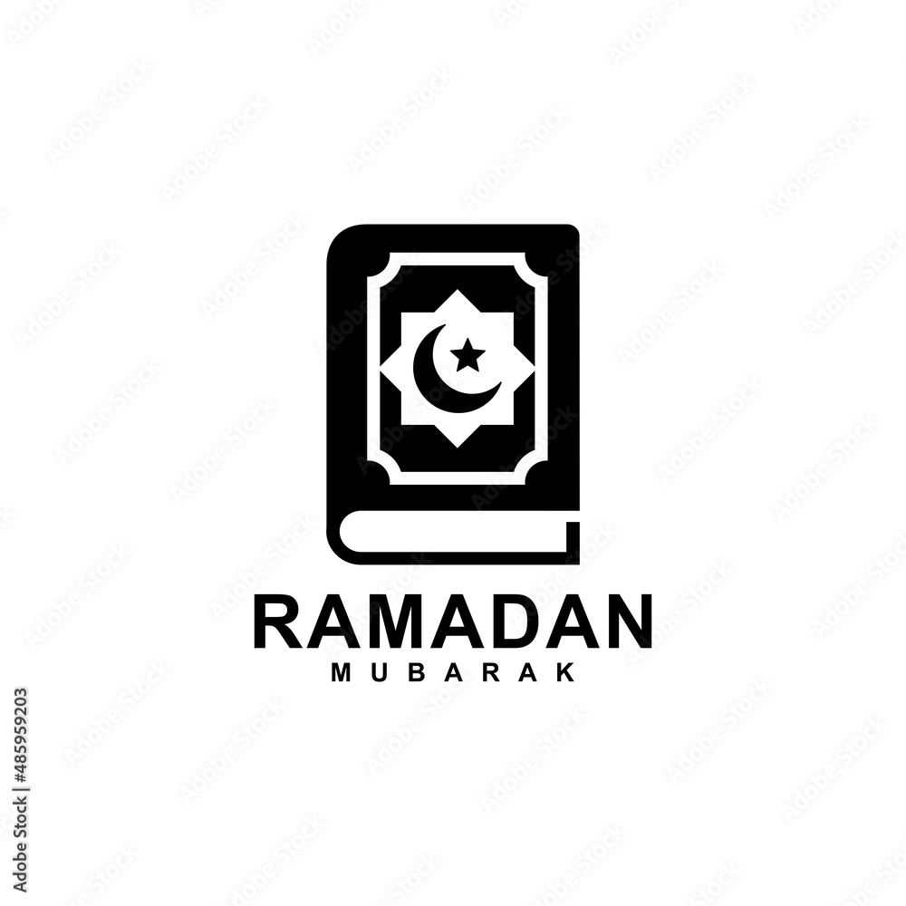 Ramadan logo. Al quran simple flat icon vector illustration	