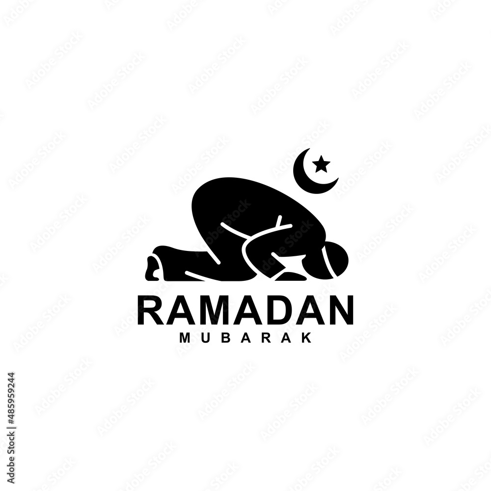 Ramadan logo. Islamic pray simple flat icon vector illustration Ramadan logo. Islamic pray simple flat icon vector illustration