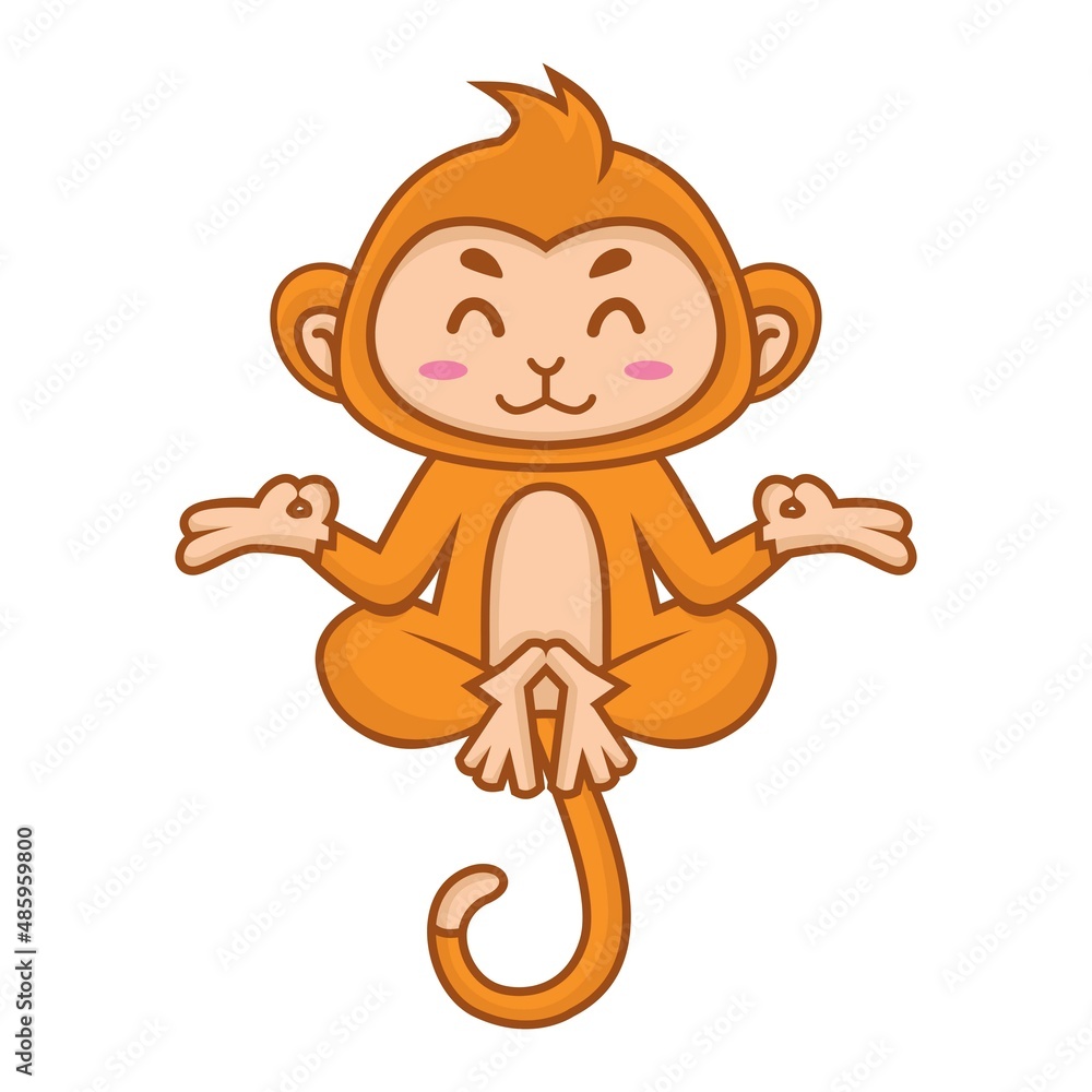Fototapeta premium cute monkey yoga