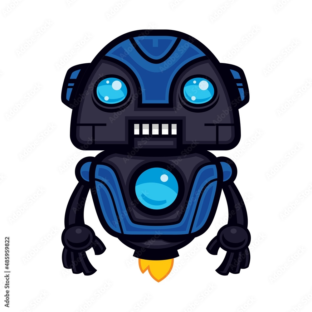 blue robot mascot in vector blue robot mascot in vector