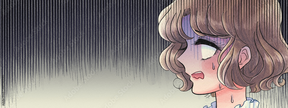昭和の少女漫画イラストバナー ガーンってなる少女 Stock イラスト Adobe Stock 昭和の少女漫画イラストバナー ガーンってなる少女 Stock イラスト Adobe Stock