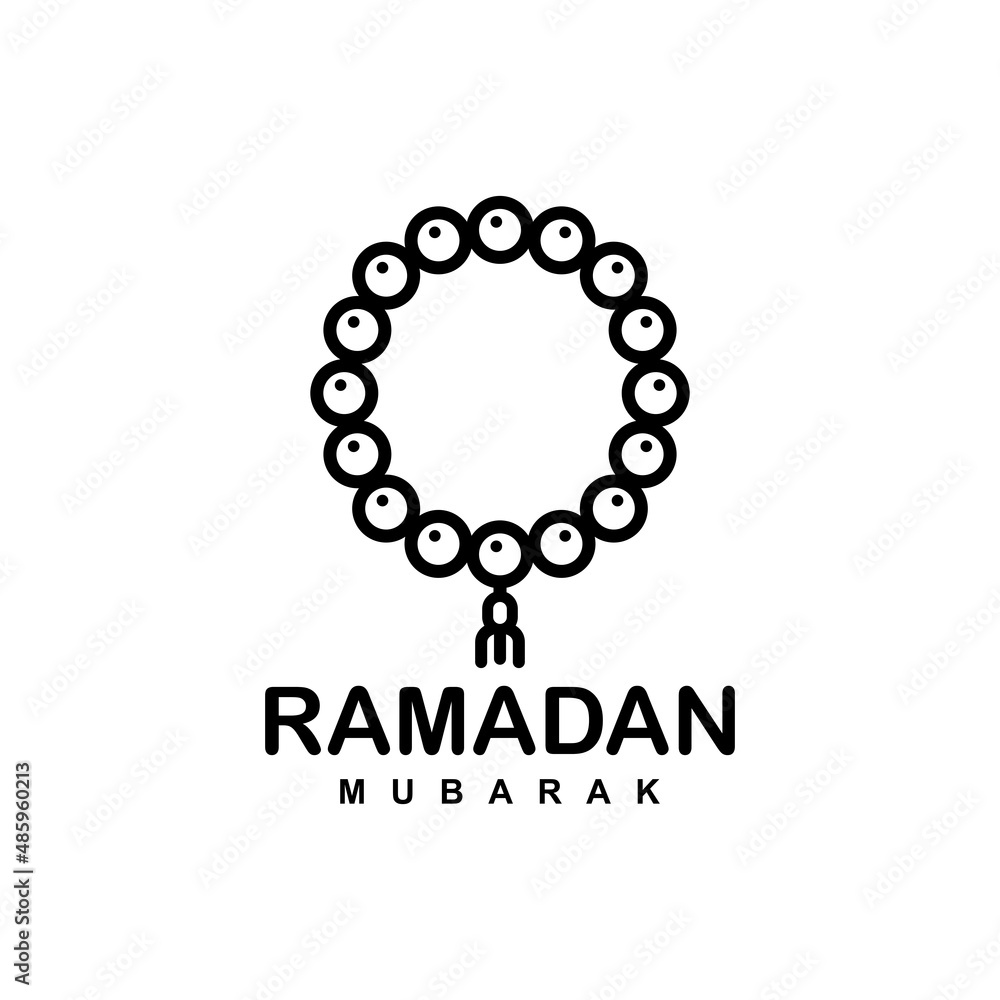 Ramadan logo. Islamic prayer beads simple flat logo vector illustration. Prayer beads logo Ramadan logo. Islamic prayer beads simple flat logo vector illustration. Prayer beads logo