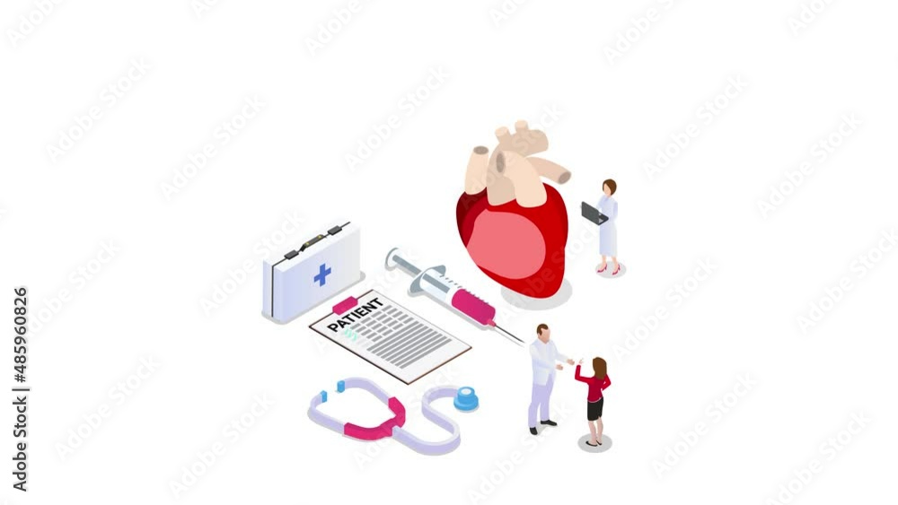 Two doctors examining heart organ of patient Two doctors examining heart organ of patient