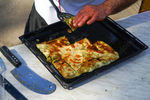 Turkish national pastry, borek, gozleme