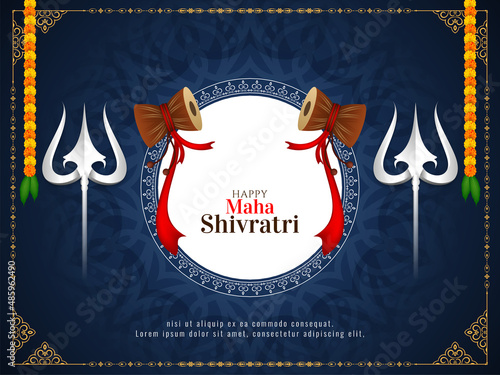 Happy Maha Shivratri festival celebration background design photo