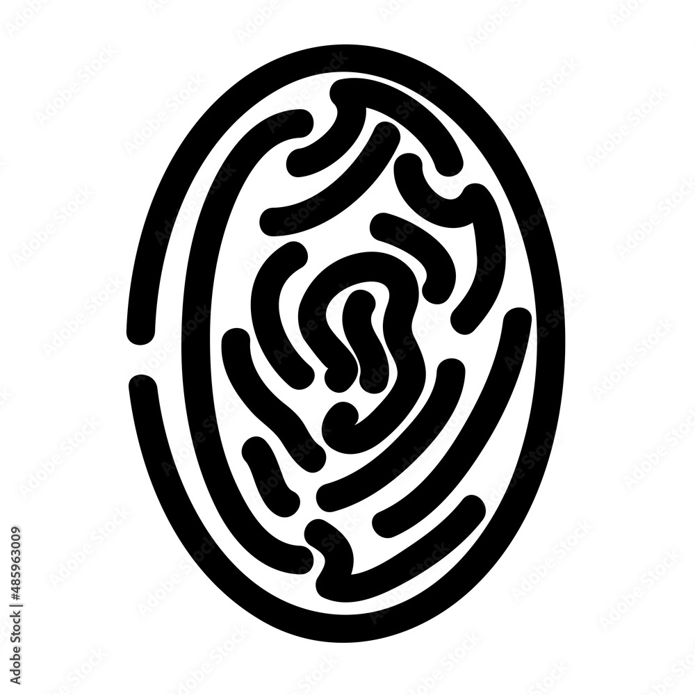 Simple Vector Sign of Finger Print, Touch Button,
