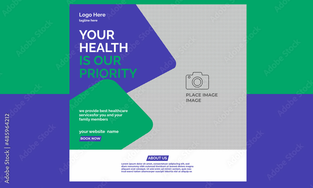 Medical banner, social media post template, health banner template for social media Medical banner, social media post template, health banner template for social media