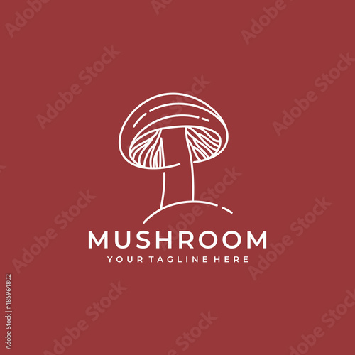 Mushroom Farming Logo vector simple modern agriculture organic food design template
