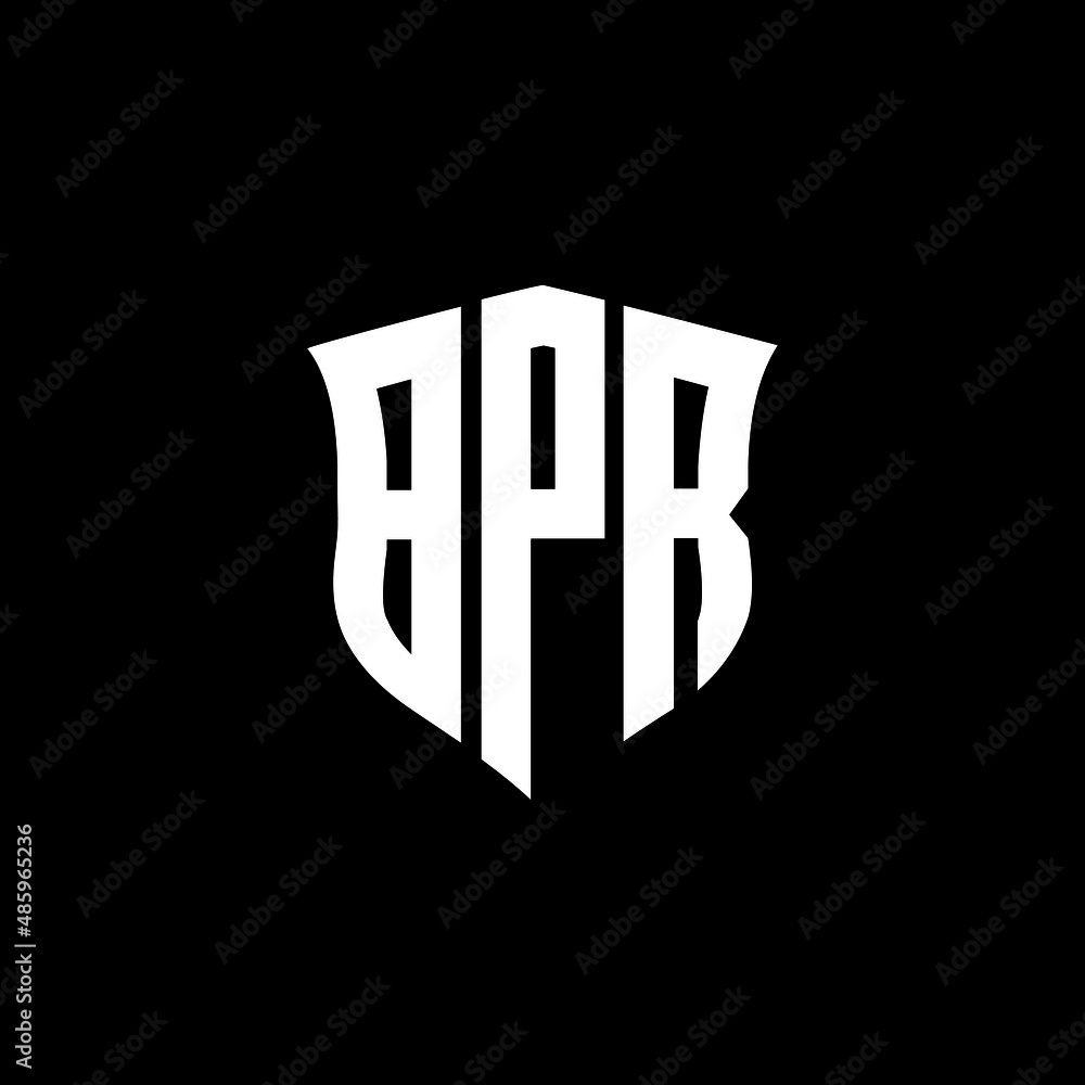 BPR letter logo design with black background in illustrator, vector ...