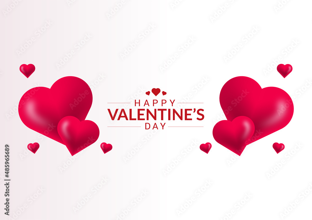 3d love shape valentines background image