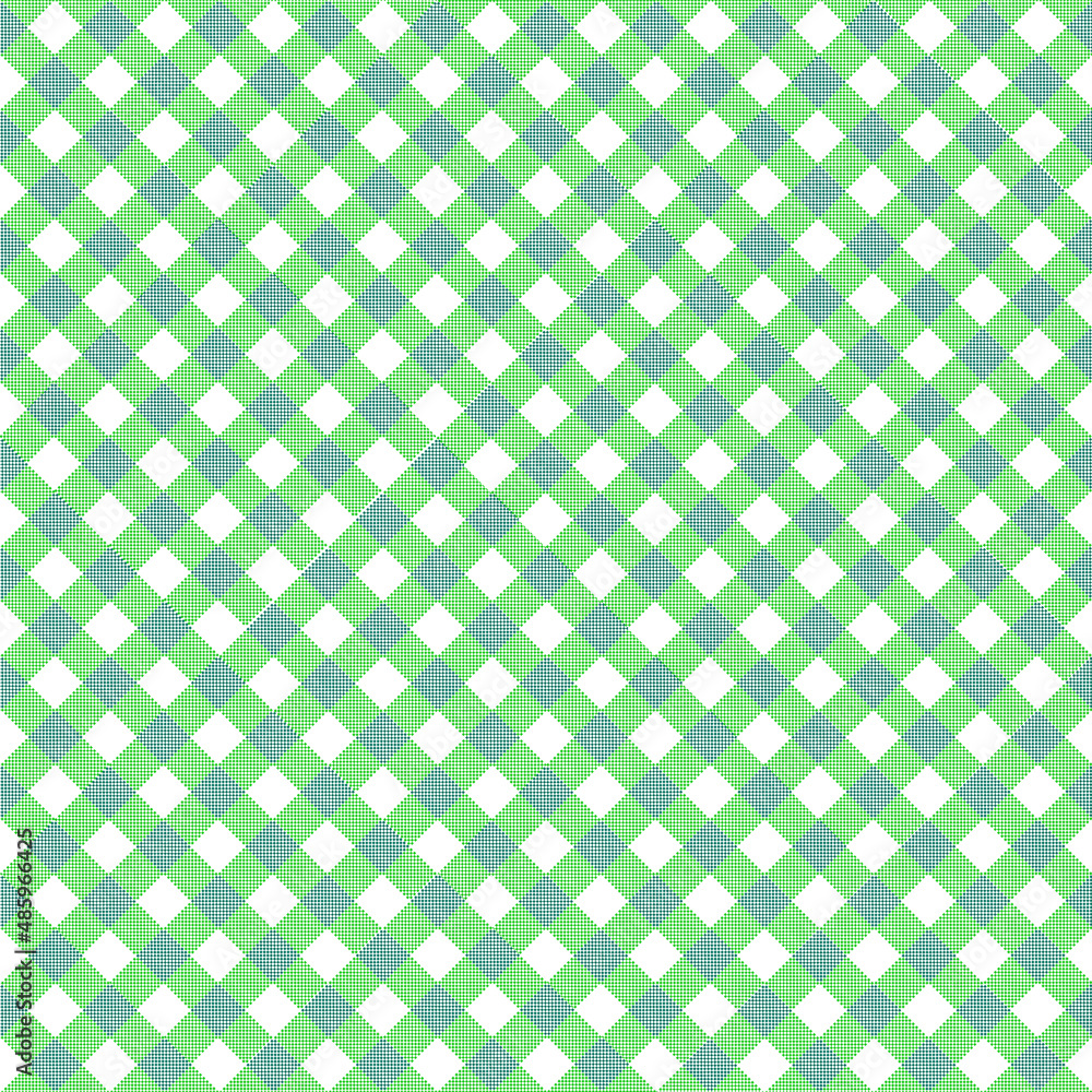 Seamless checkers green pattern design for decorating, wallpaper, fabric, clothing,textile,wrapping and etc.Vector illustration.