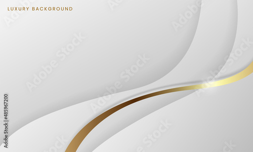 Abstract modern luxury dynamic wave light gold line and white gray smooth shadow background. Vector graphic Illustration.