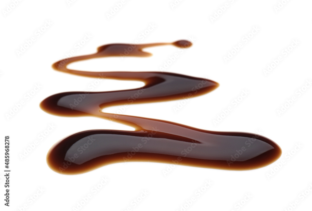 Smear of soy sauce spilled on white background Smear of soy sauce spilled on white background