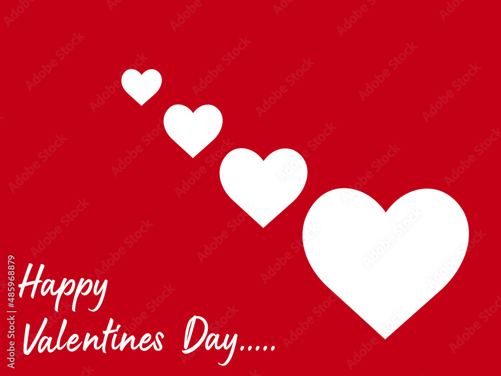 happy valentines day greeting with hearts 