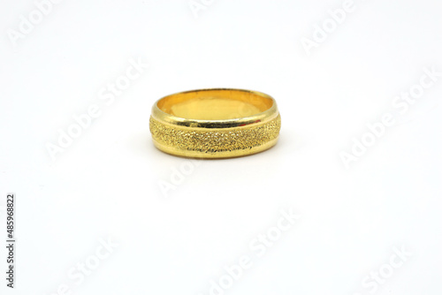 yellow gold ring isolated on white background